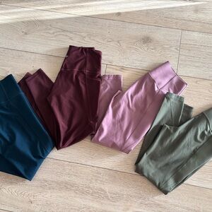 Old Navy Leggings Bundle in Teal, Burgundy, Mauve, and Olive